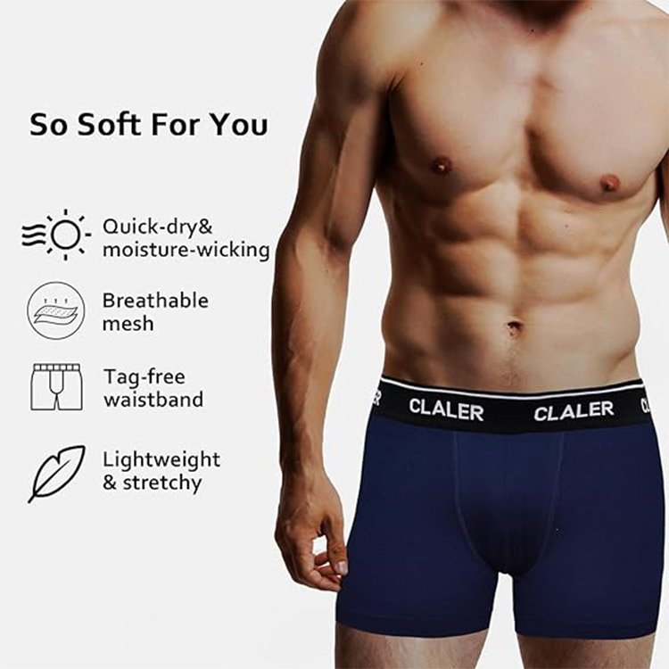 men's boxers blue model introduction