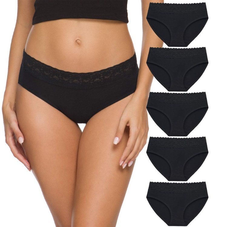 women's panties black combination model show