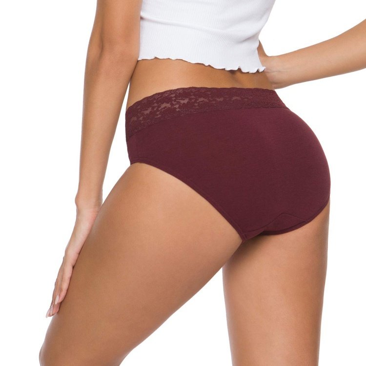 women's panties red back model show