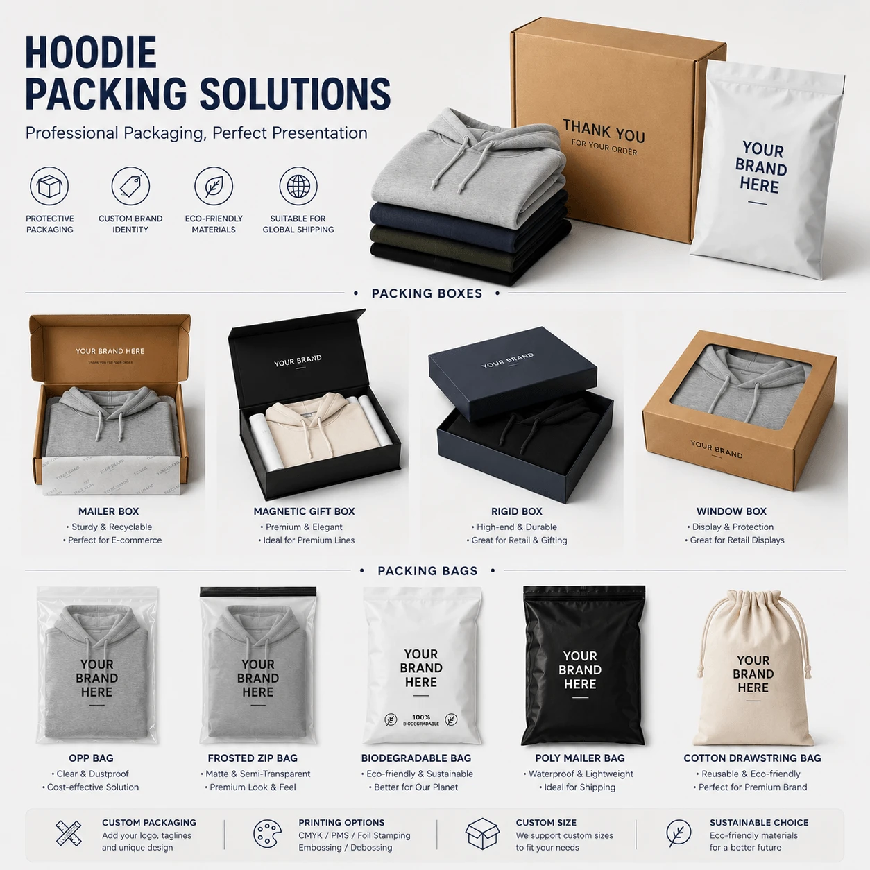custom hoodies packing