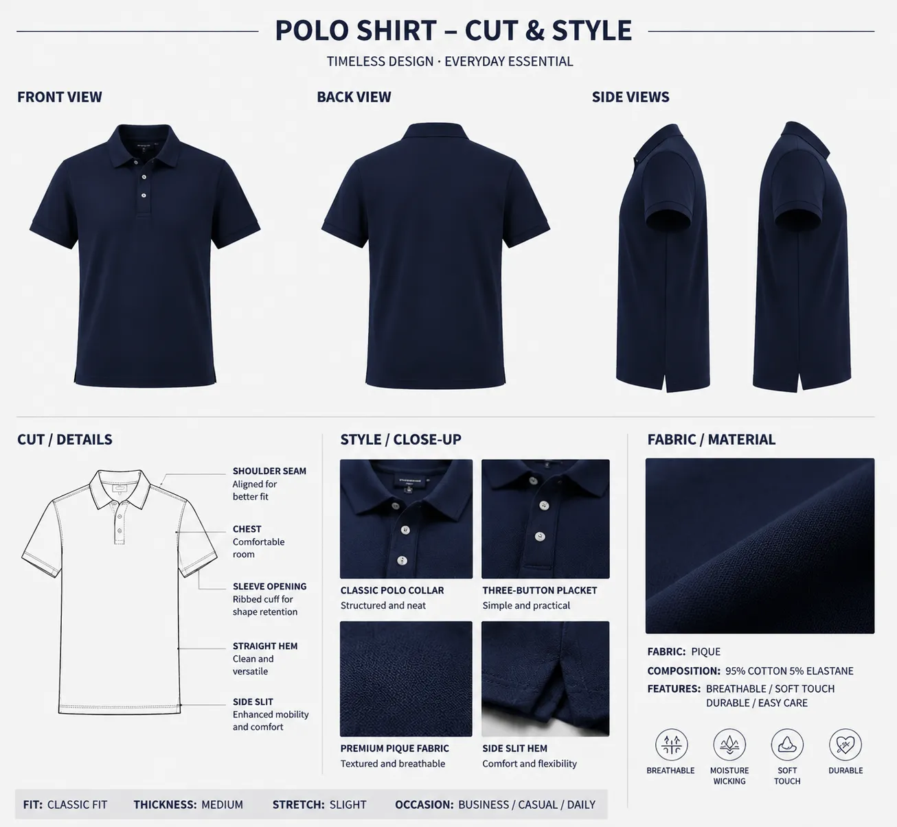 custom polo shirt cut&style
