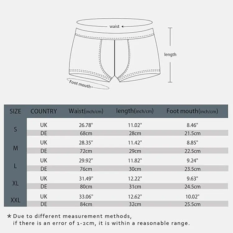 custom underwear size