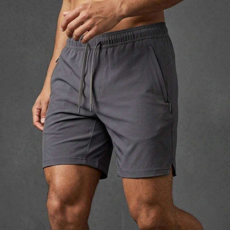 Double-layer custom mesh gym shorts and athletic running shorts crafted at an expert OEM ODM sportswear factory.