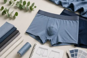 Custom modal underwear with fabric swatches for product development