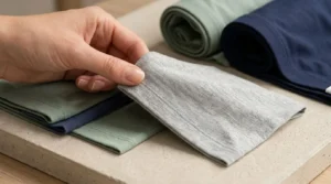 High quality bamboo and modal textile swatch for a how to choose fabric for custom boxer briefs guide.