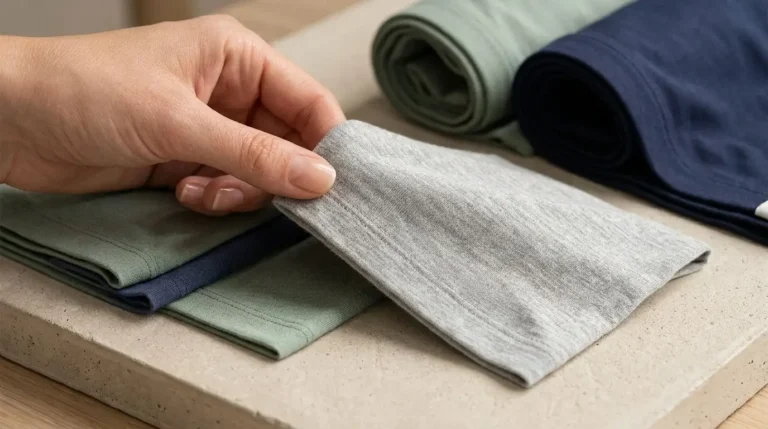 High quality bamboo and modal textile swatch for a how to choose fabric for custom boxer briefs guide.