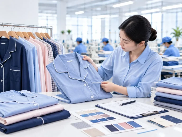 Evaluating a custom pajamas manufacturer through sample and quality inspection