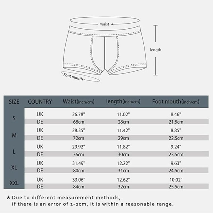 underwear size chart